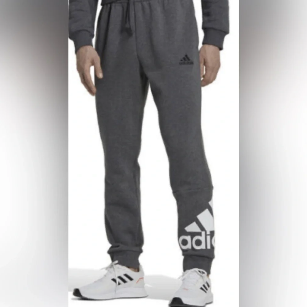 Adidas Charcoal Joggers with Logo Men M